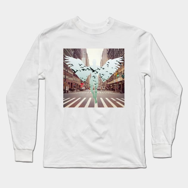 New york angel Long Sleeve T-Shirt by thehollowpoint